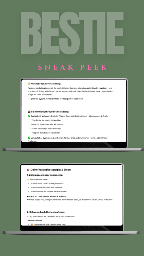 Deine Bestie- Bot 🇬🇧 🇩🇪 🇩🇰 & mehr- KI-Bot für digitales Marketing, Content-Ideen & faceless Branding. Kein Abo