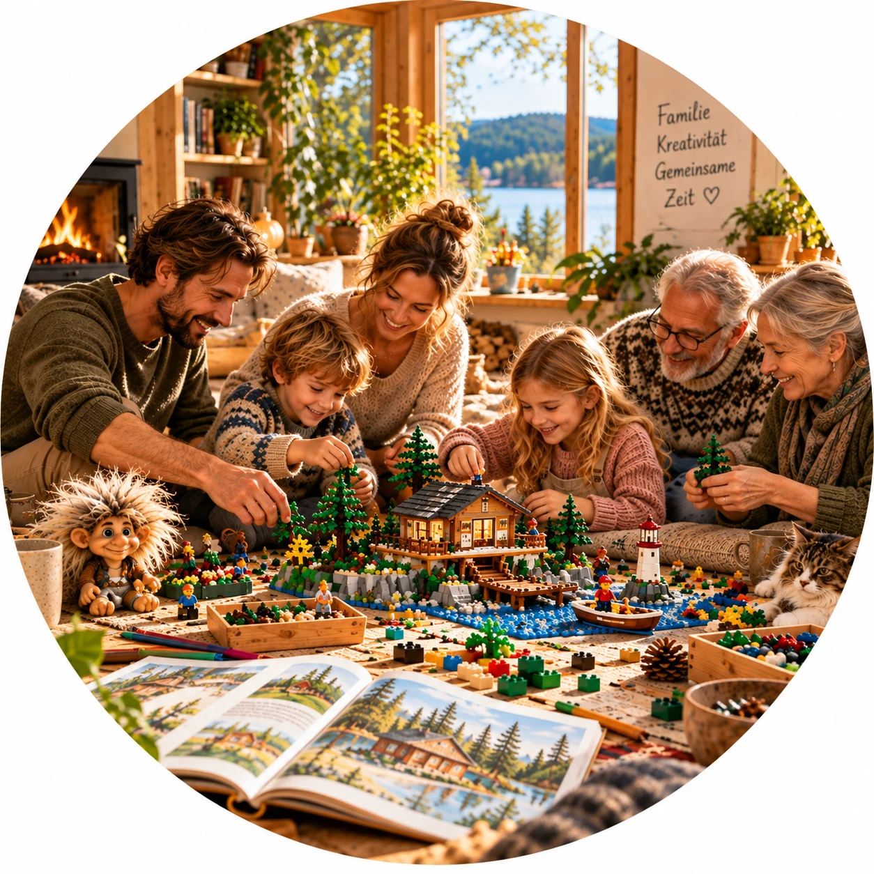 Familie bei einem gemeinsamen kreativen Projekt