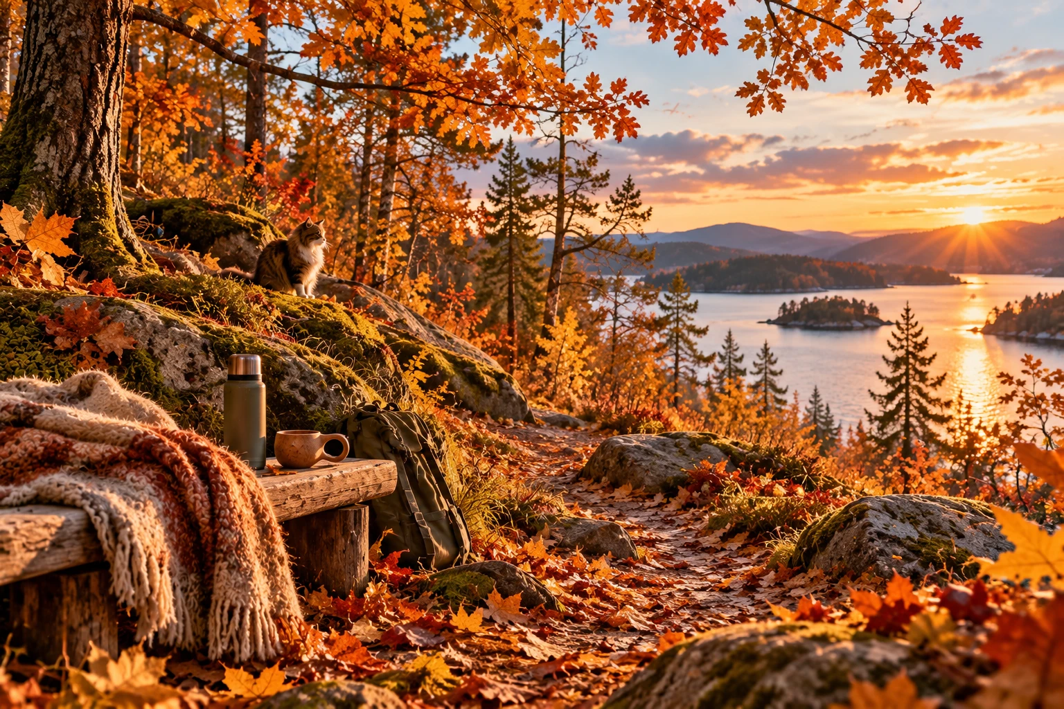 Draußen und Natur im späten Herbst