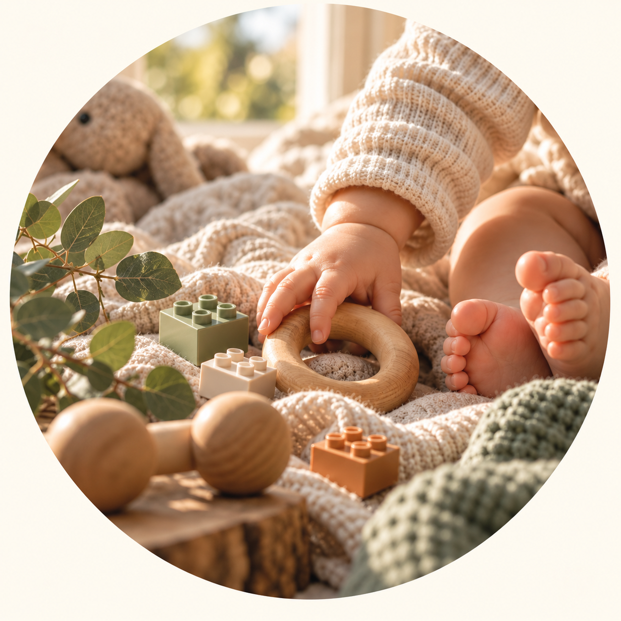 Baby beim neugierigen Entdecken