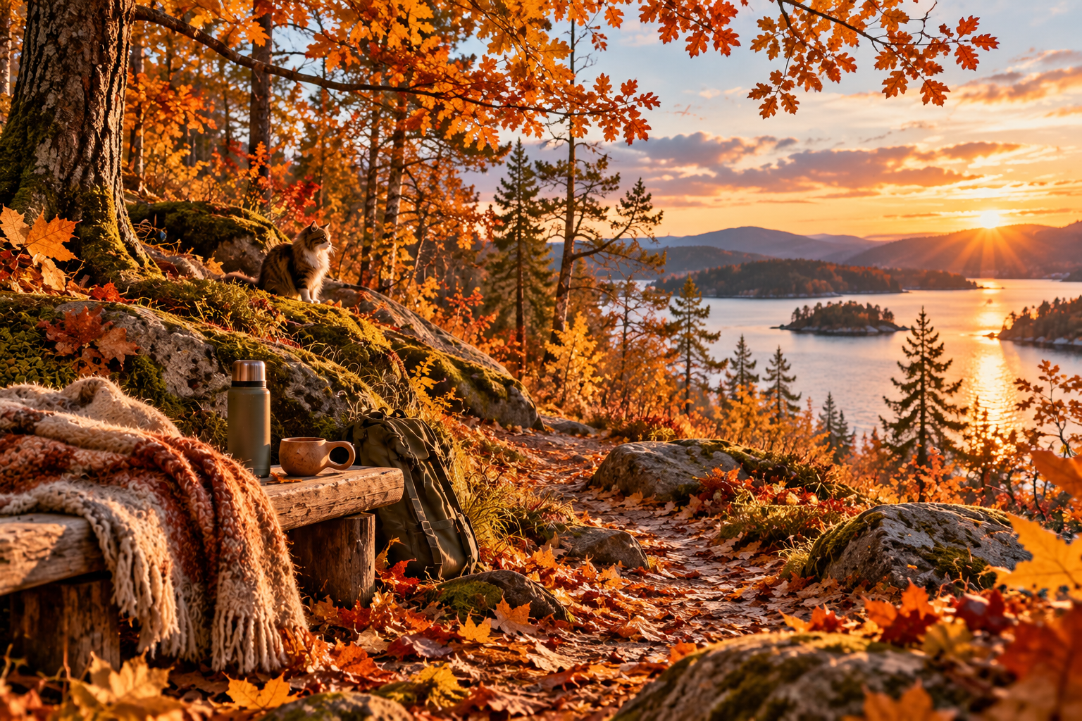 Draußen und Natur im späten Herbst