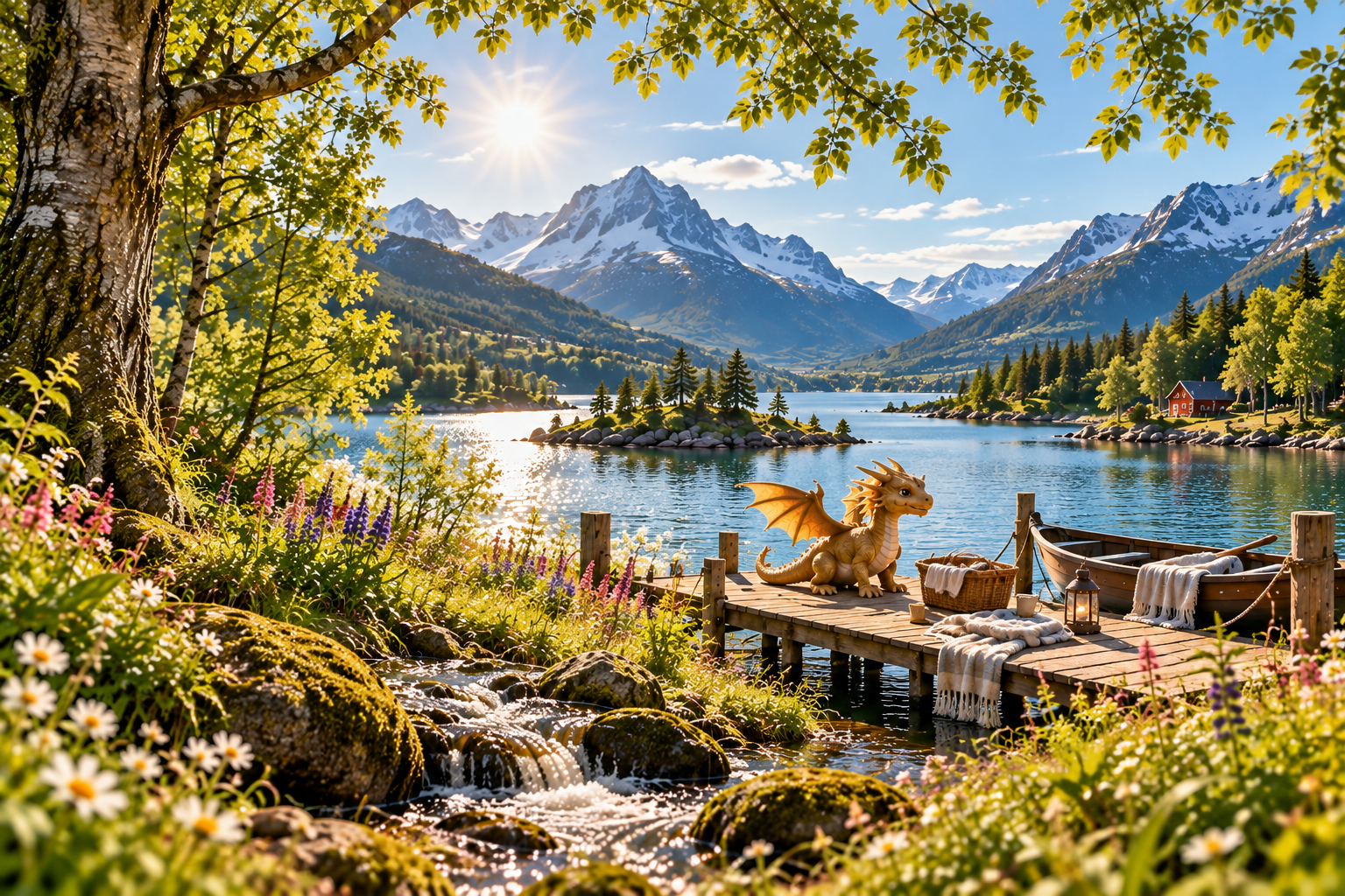 Sommerliche Landschaft für lange Tage und Ferienmomente