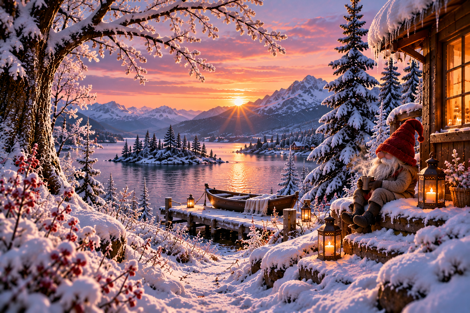 Winterliche Landschaft mit festlicher und ruhiger Stimmung